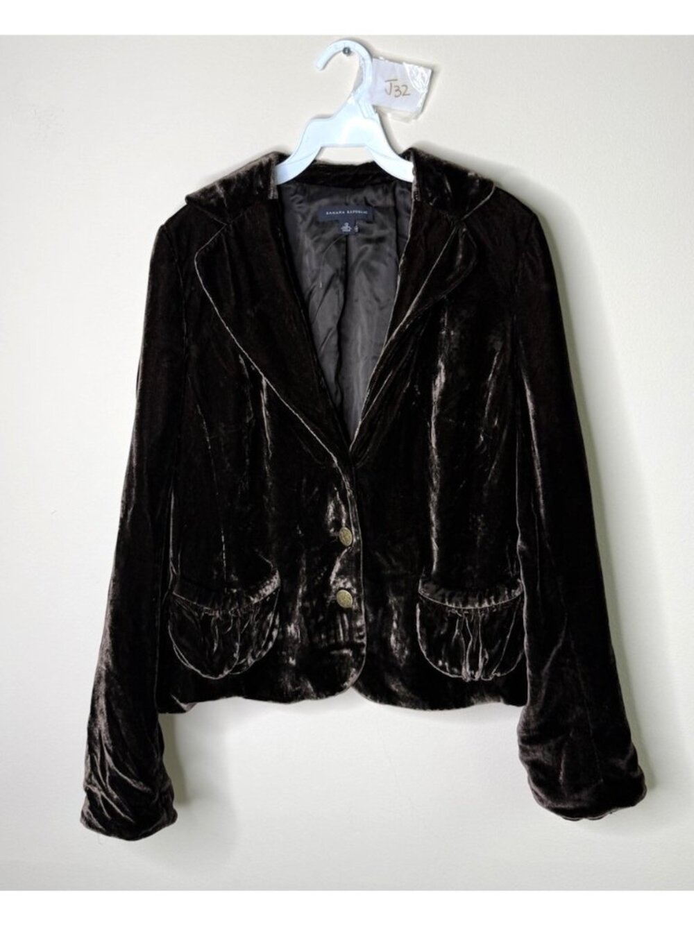 Vintage Y2K Blazer Jacket Velour Velvet Silk Blend Grunge